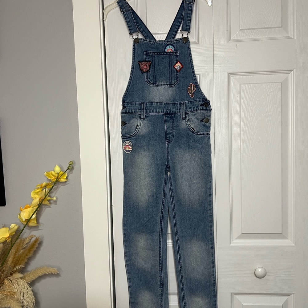 Denim Overalls with Patches